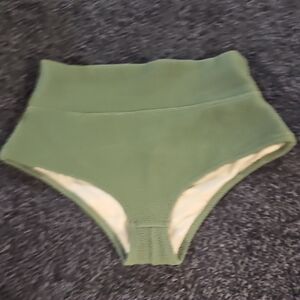 PINK Victoria's Secret Textured Green Bikini Bottoms